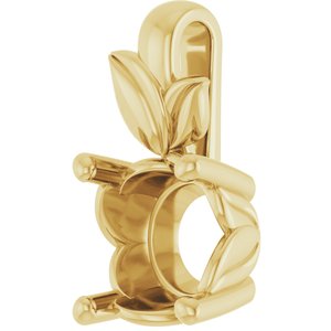 14K Yellow Gold 8 mm Round Charm/Pendant Mounting – image 4