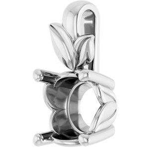 10K White Gold 8 mm Round Charm/Pendant Mounting – image 4
