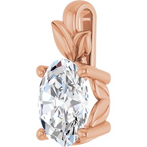 10K Rose Gold 9x7 mm Oval Charm/Pendant Mounting – image 3