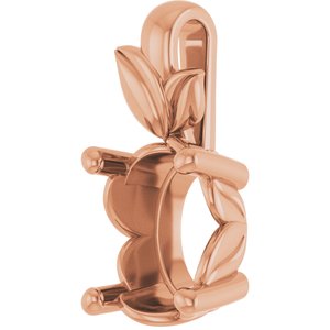 10K Rose Gold 9x7 mm Oval Charm/Pendant Mounting – image 4