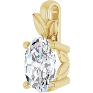 14K Yellow Gold 9x7 mm Oval Charm/Pendant Mounting – image 3