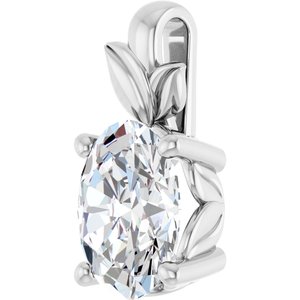 Platinum 9x7 mm Oval Charm/Pendant Mounting – image 3
