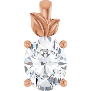14K Rose Gold 9x7 mm Oval Charm/Pendant Mounting