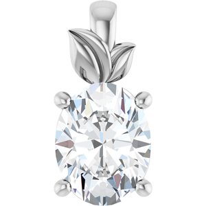 18K White Gold 9x7 mm Oval Charm/Pendant Mounting