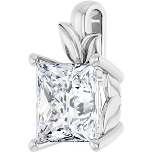 10K White Gold 8 mm Square Charm/Pendant Mounting – image 3