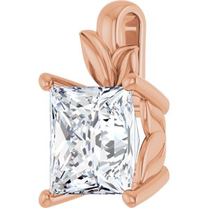 14K Rose Gold 8 mm Square Charm/Pendant Mounting – image 3