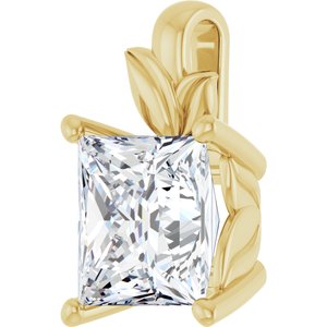 18K Yellow Gold 8 mm Square Charm/Pendant Mounting – image 3