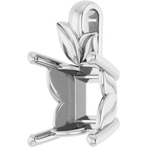 14K X1 White Gold 8 mm Square Charm/Pendant Mounting – image 4