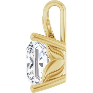 10K Yellow Gold 8 mm Square Charm/Pendant Mounting – image 5