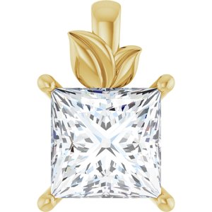 14K Yellow Gold 8 mm Square Charm/Pendant Mounting