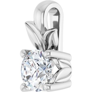 18K White Gold 4.1 mm Round Charm/Pendant Mounting – image 3