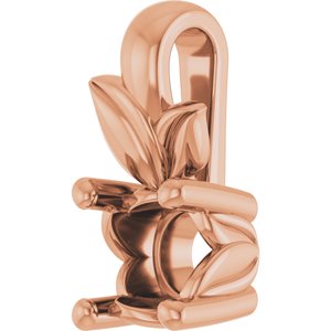 10K Rose Gold 4.1 mm Round Charm/Pendant Mounting – image 4
