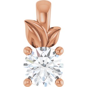 10K Rose Gold 4.1 mm Round Charm/Pendant Mounting