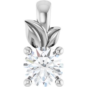 14K White Gold 4.1 mm Round Charm/Pendant Mounting