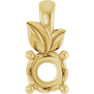 18K Yellow Gold 4.1 mm Round Charm/Pendant Mounting – image 2