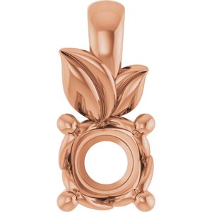 10K Rose Gold 4.1 mm Round Charm/Pendant Mounting – image 2