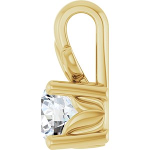 18K Yellow Gold 4.1 mm Round Charm/Pendant Mounting – image 5