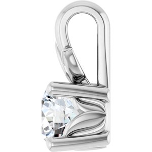 Sterling Silver 4.1 mm Round Charm/Pendant Mounting – image 5