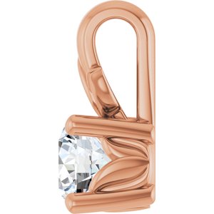 18K Rose Gold 4.1 mm Round Charm/Pendant Mounting – image 5