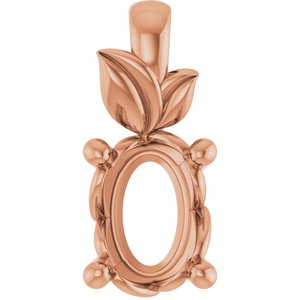 10K Rose Gold 7x5 mm Oval Charm/Pendant Mounting – image 2