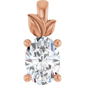 18K Rose Gold 7x5 mm Oval Charm/Pendant Mounting