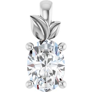 18K White Gold 7x5 mm Oval Charm/Pendant Mounting