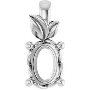Continuum Sterling Silver 7x5 mm Oval Charm/Pendant Mounting – image 2