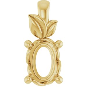 18K Yellow Gold 7x5 mm Oval Charm/Pendant Mounting – image 2