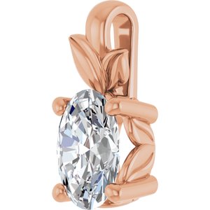 18K Rose Gold 7x5 mm Oval Charm/Pendant Mounting – image 3