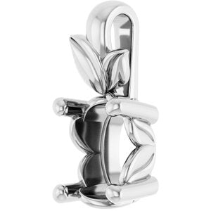 Platinum 7x5 mm Oval Charm/Pendant Mounting – image 4