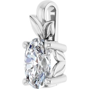 Platinum 7x5 mm Oval Charm/Pendant Mounting – image 3
