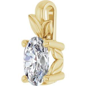 14K Yellow Gold 7x5 mm Oval Charm/Pendant Mounting – image 3