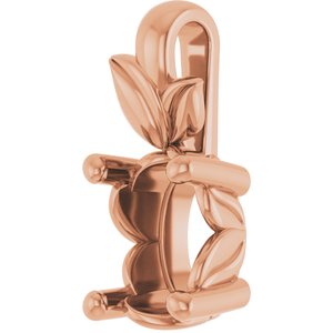 18K Rose Gold 7x5 mm Oval Charm/Pendant Mounting – image 4