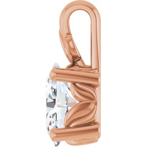 18K Rose Gold 7x5 mm Oval Charm/Pendant Mounting – image 5