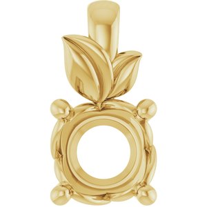 14K Yellow Gold 6.5 mm Round Charm/Pendant Mounting – image 2