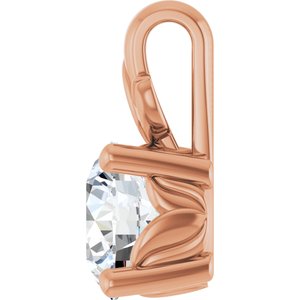 18K Rose Gold 6.5 mm Round Charm/Pendant Mounting – image 5