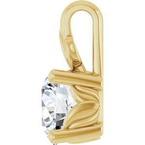 14K Yellow Gold 6.5 mm Round Charm/Pendant Mounting – image 5