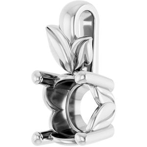 10K White Gold 6.5 mm Round Charm/Pendant Mounting – image 4