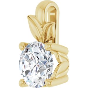18K Yellow Gold 6.5 mm Round Charm/Pendant Mounting – image 3