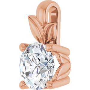 18K Rose Gold 6.5 mm Round Charm/Pendant Mounting – image 3