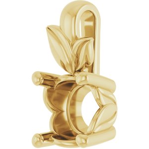 14K Yellow Gold 6.5 mm Round Charm/Pendant Mounting – image 4