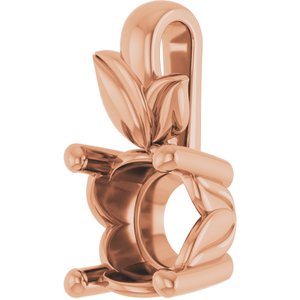 18K Rose Gold 6.5 mm Round Charm/Pendant Mounting – image 4