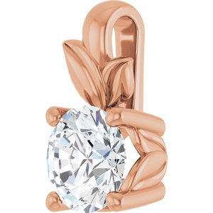 10K Rose Gold 5.5 mm Round Charm/Pendant Mounting – image 3