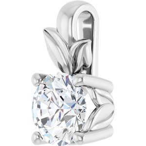 14K White Gold 5.5 mm Round Charm/Pendant Mounting – image 3