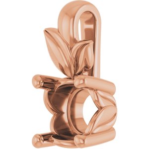 10K Rose Gold 5.5 mm Round Charm/Pendant Mounting – image 4
