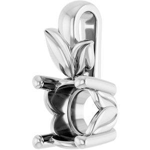 18K White Gold 5.5 mm Round Charm/Pendant Mounting – image 4