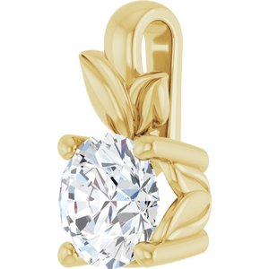 18K Yellow Gold 5.5 mm Round Charm/Pendant Mounting – image 3