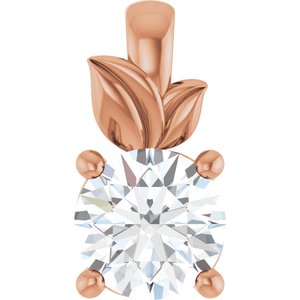 18K Rose Gold 5.5 mm Round Charm/Pendant Mounting
