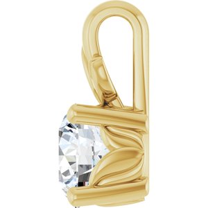 18K Yellow Gold 5.5 mm Round Charm/Pendant Mounting – image 5