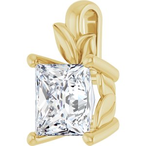 14K Yellow Gold 6.5 mm Square Charm/Pendant Mounting – image 3